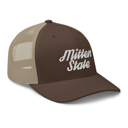 Michigan 'Mitten State' Trucker Hat (Script Font)