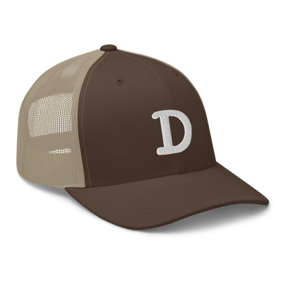 Detroit 'Old French D' Trucker Hat | White/Navy Embroidery