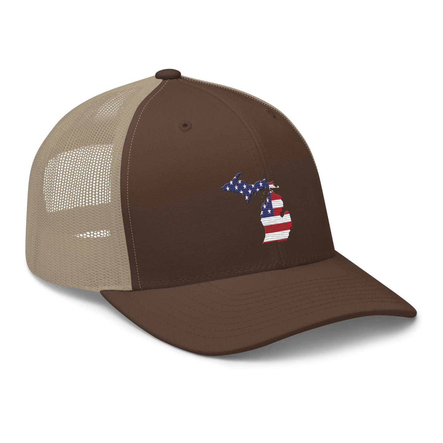 State of Michigan Trucker Hat (w/ USA Flag Outline)