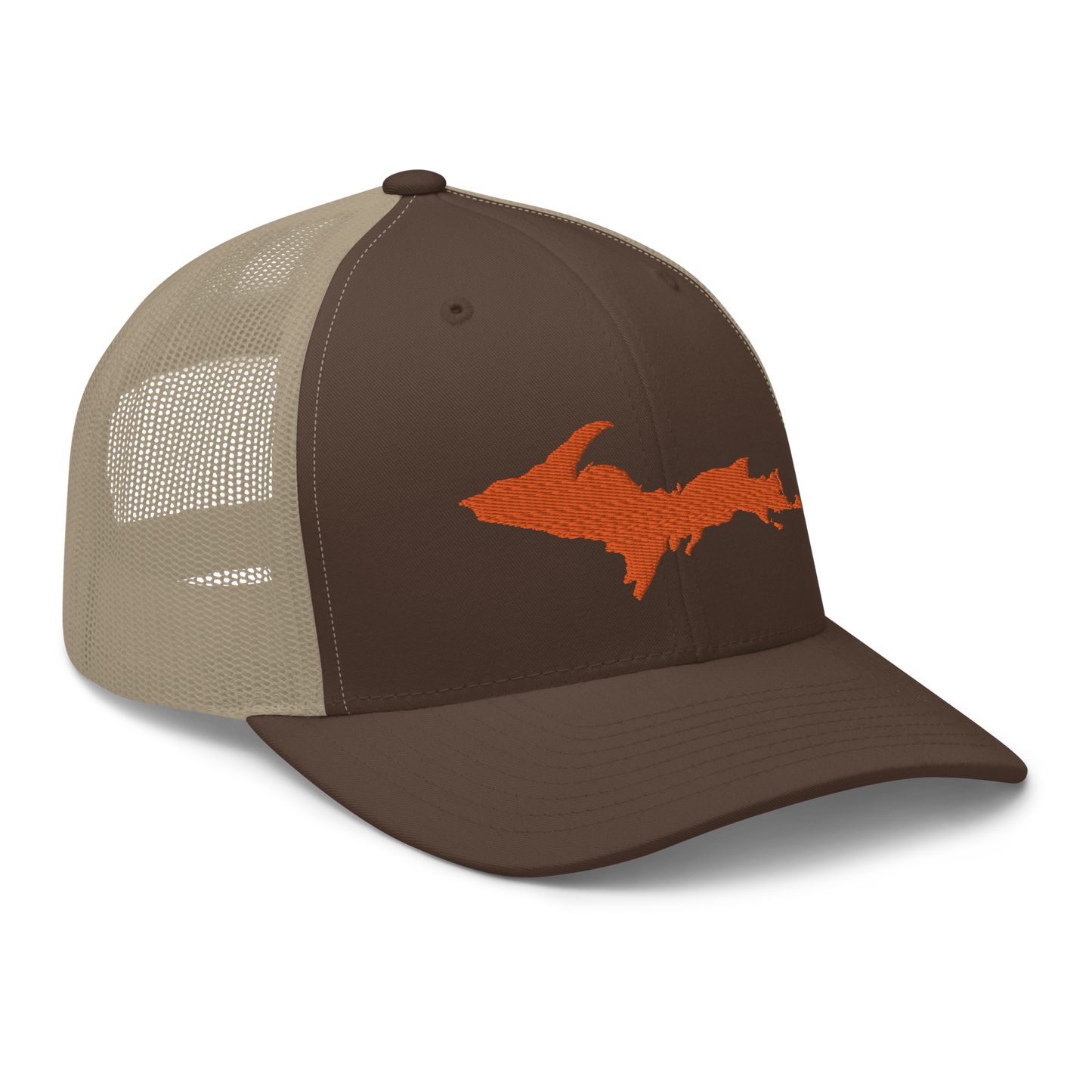 Michigan Upper Peninsula Trucker Hat (w/ Orange UP Outline)