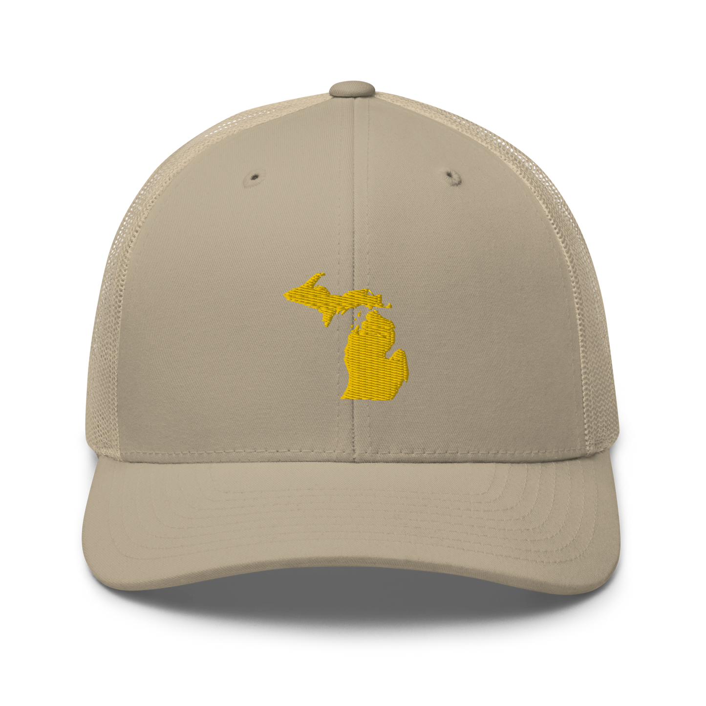 Michigan Trucker Hat (w/ Michigan Outline) | Gold Embroidery