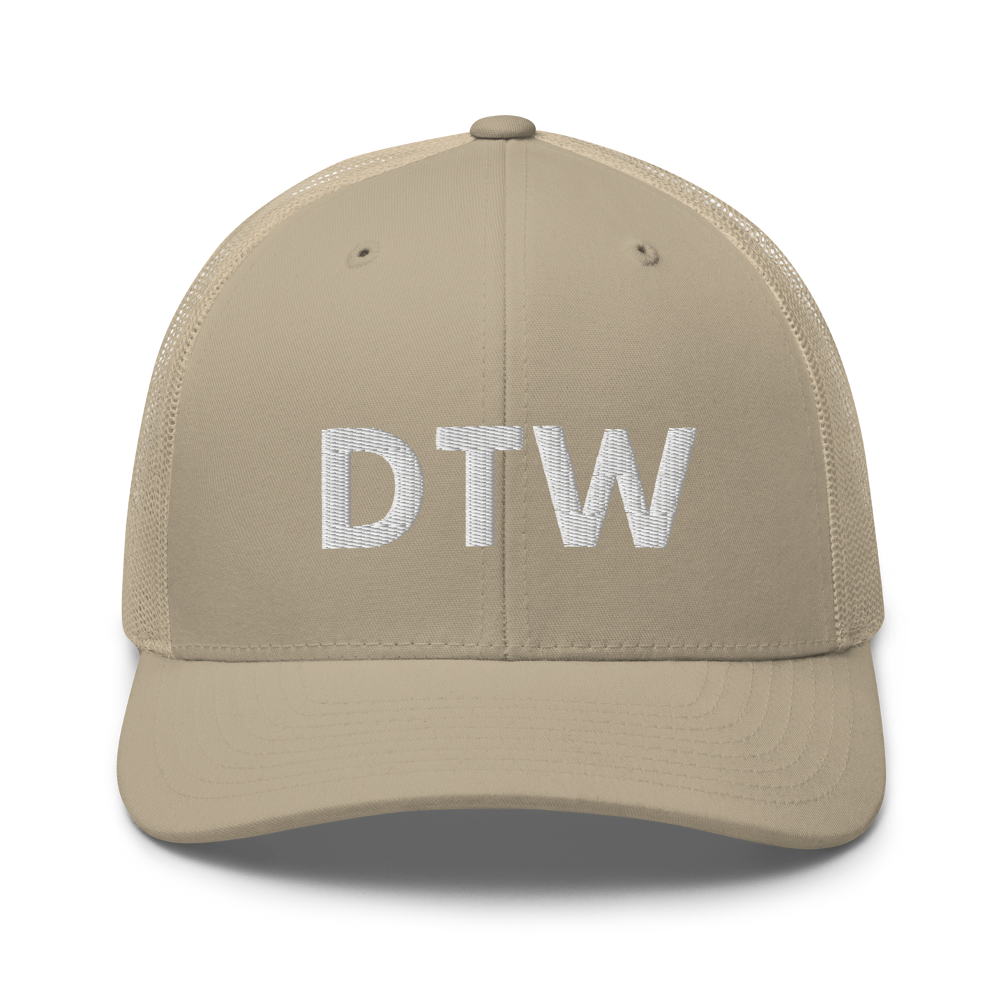 Detroit 'DTW' Trucker Hat | White/Black Embroidery