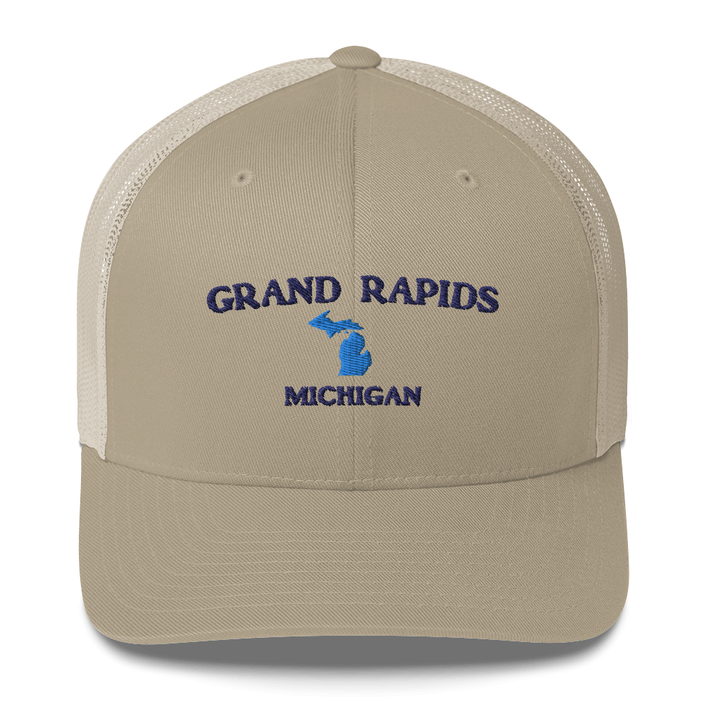 'Grand Rapids Michigan' Trucker Hat (w/ Michigan Outline)