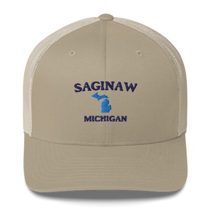 'Saginaw Michigan' Trucker Hat (w/ Michigan Outline)