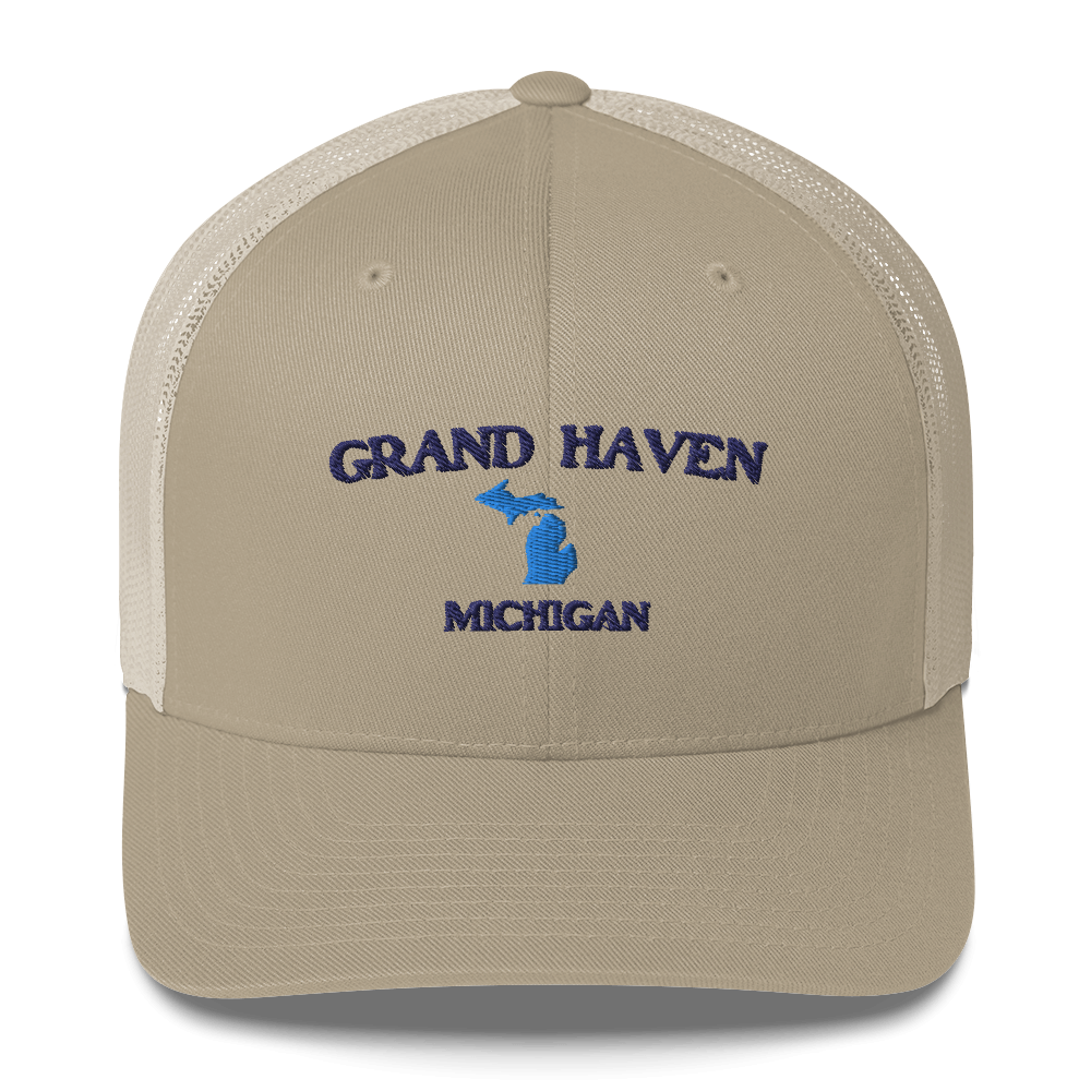 'Grand Haven Michigan' Trucker Hat (w/ Michigan Outline)