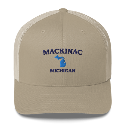 'Mackinac Michigan' Trucker Cap (w/ Michigan Outline)