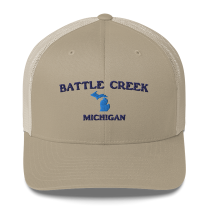 'Battle Creek Michigan' Trucker Hat (w/ Michigan Outline)