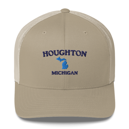 'Houghton Michigan' Trucker Hat (w/ Michigan Outline)