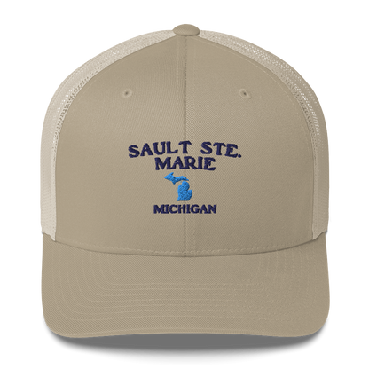 'Sault Ste. Marie' Trucker Hat (w/ Michigan Outline)