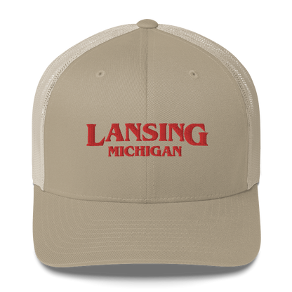 'Lansing Michigan' Trucker Hat (1980s Drama Parody)