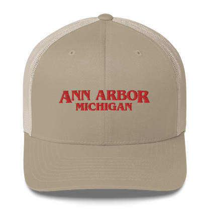 'Ann Arbor Michigan' Trucker Hat (1980s Drama Parody)