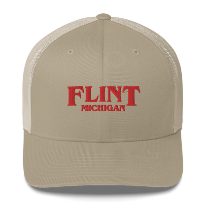 'Flint Michigan' Trucker Hat (1980s Drama Parody)