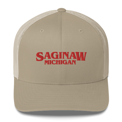 'Saginaw Michigan' Trucker Hat (1980s Drama Parody)