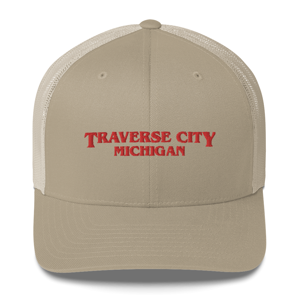 'Traverse City Michigan' Trucker Hat (1980s Drama Parody)