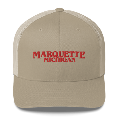 'Marquette Michigan' Trucker Hat (1980s Drama Parody)