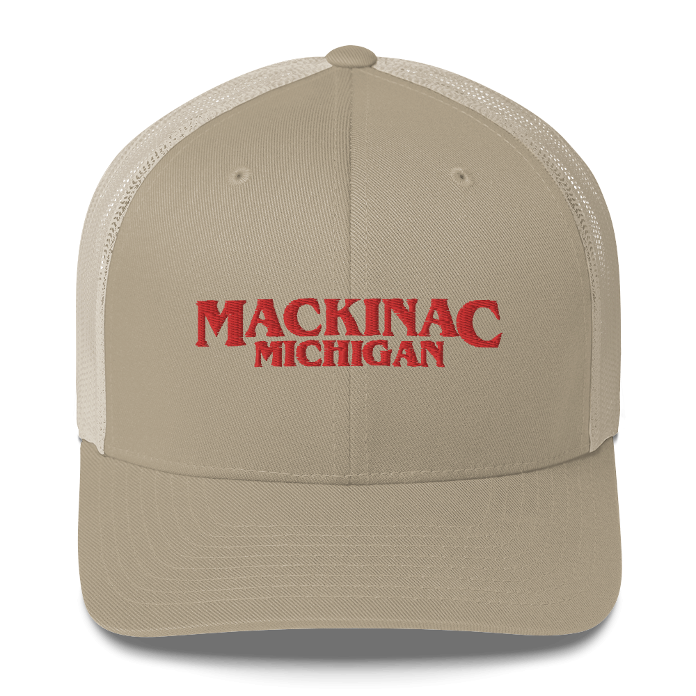 'Mackinac Michigan' Trucker Hat (1980s Drama Parody)