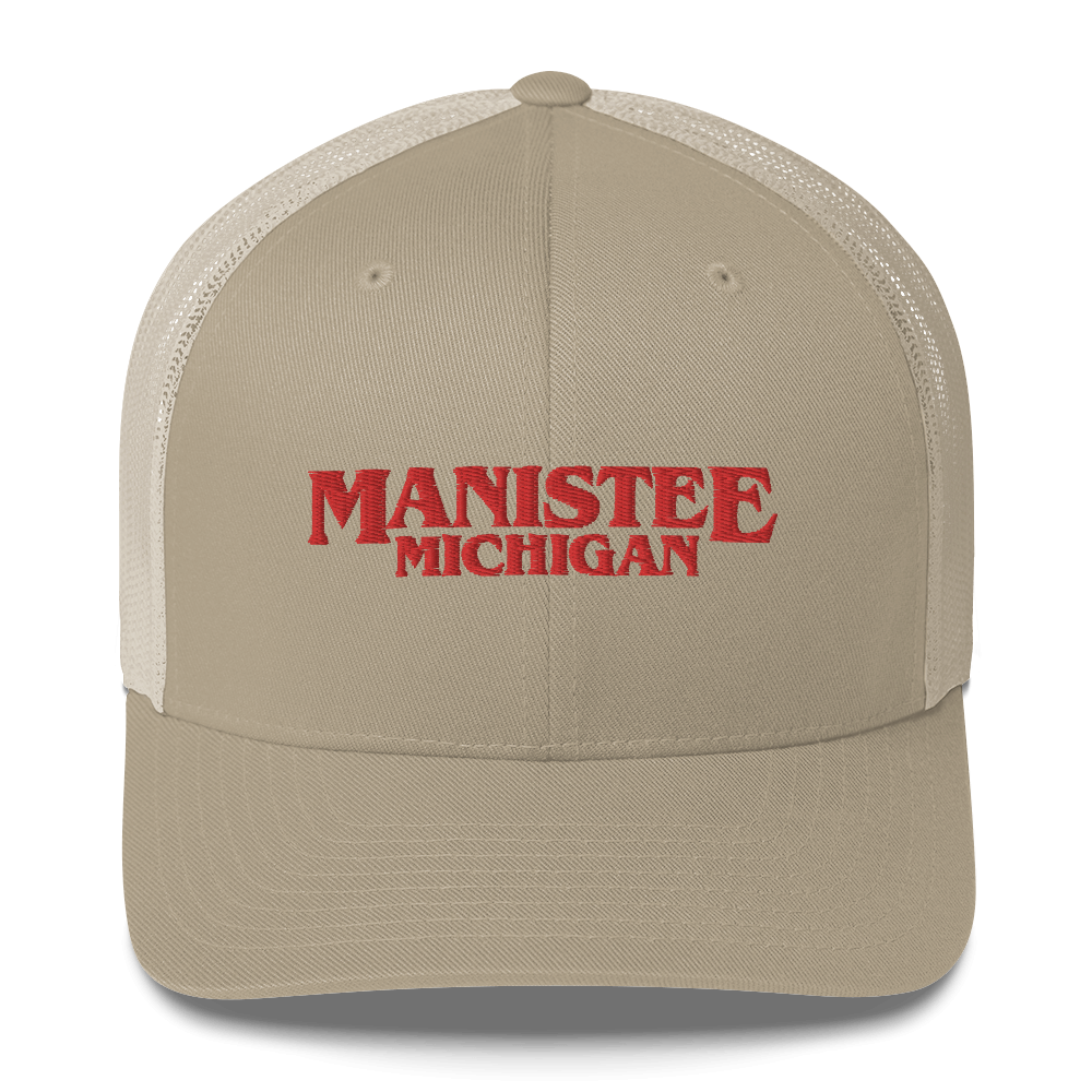 'Manistee Michigan' Trucker Hat (1980s Drama Parody)