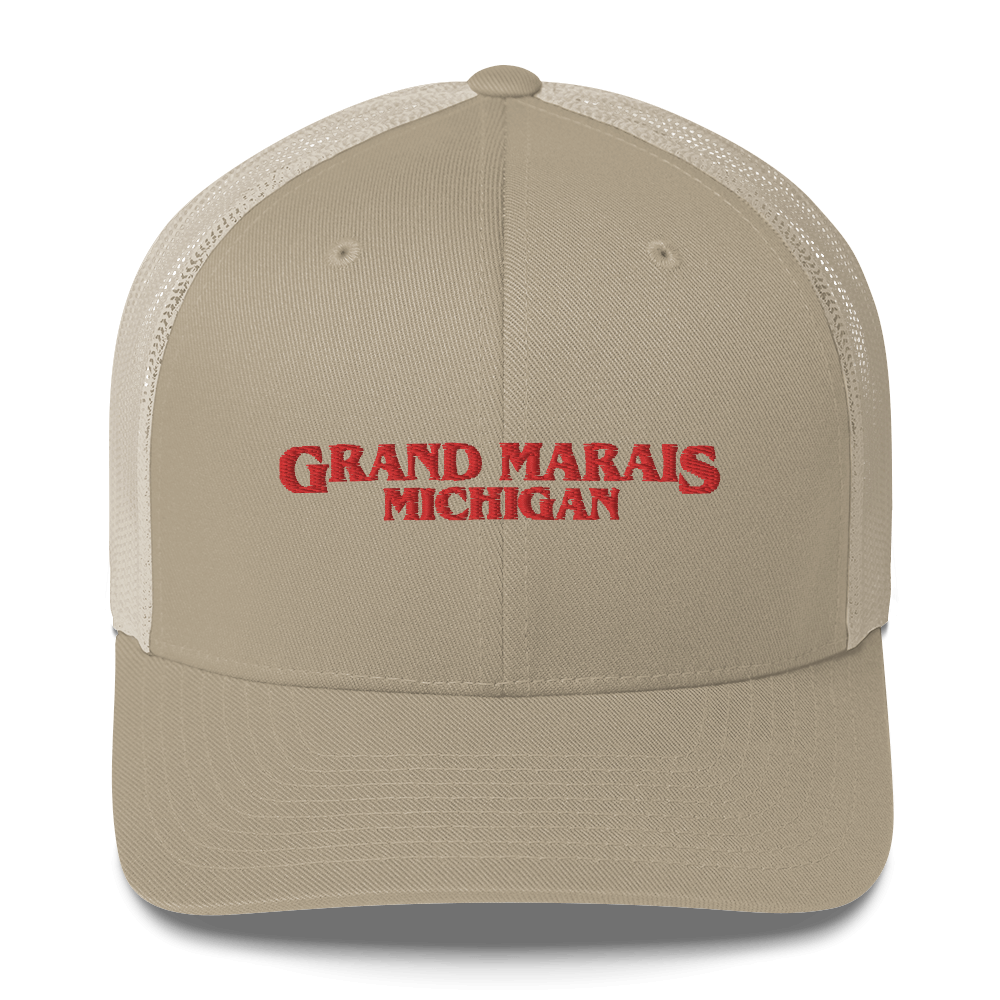 'Grand Marais Michigan' Trucker Hat (1980s Drama Parody)