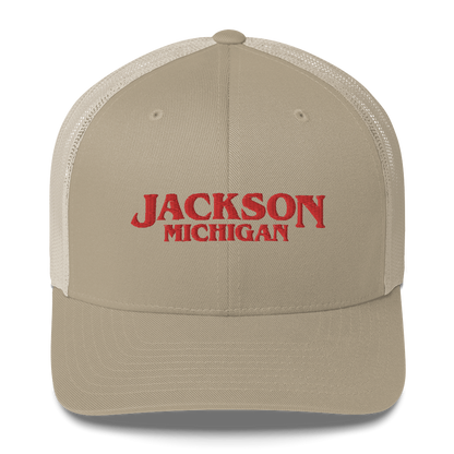 'Jackson Michigan' Trucker Hat (1980s Drama Parody)