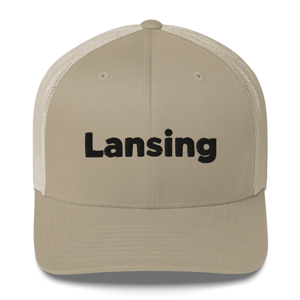 'Lansing' Trucker Hat | White/Black Embroidery