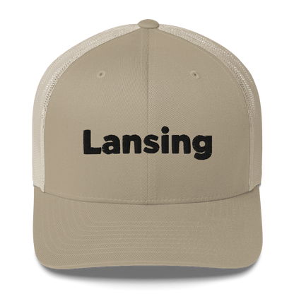 'Lansing' Trucker Hat | White/Black Embroidery