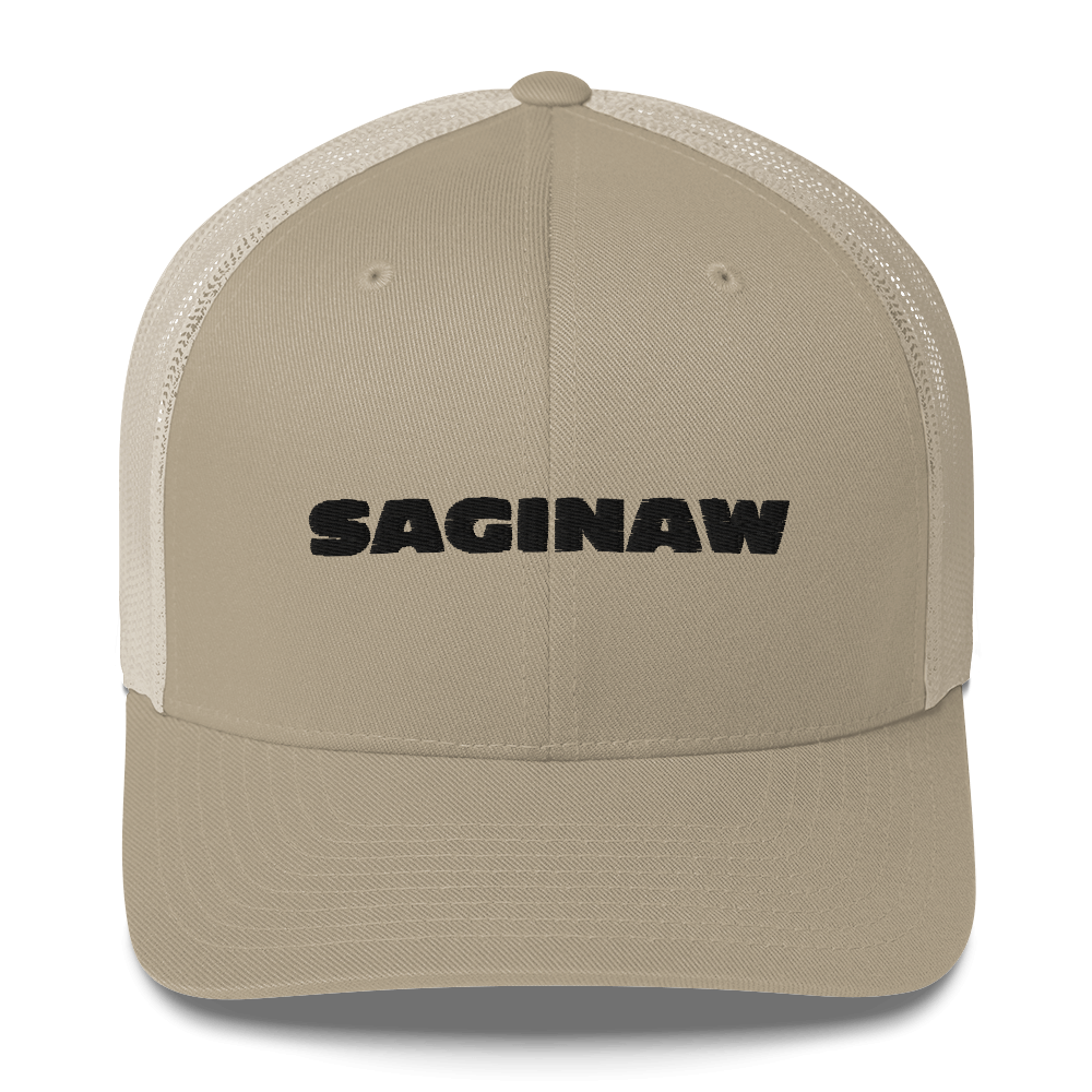 'Saginaw' Trucker Hat | White/Black Embroidery