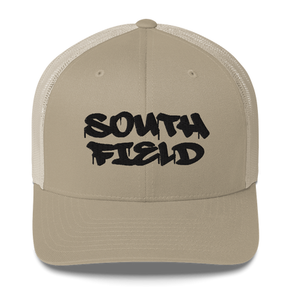 'Southfield' Trucker Hat | White/Black Embroidery