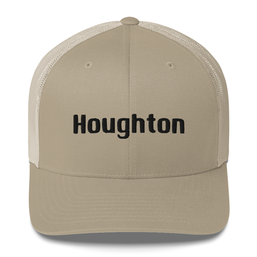 'Houghton' Trucker Hat | White/Black Embroidery