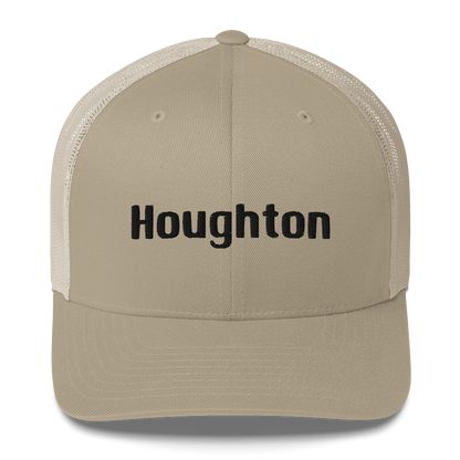 'Houghton' Trucker Hat | White/Black Embroidery