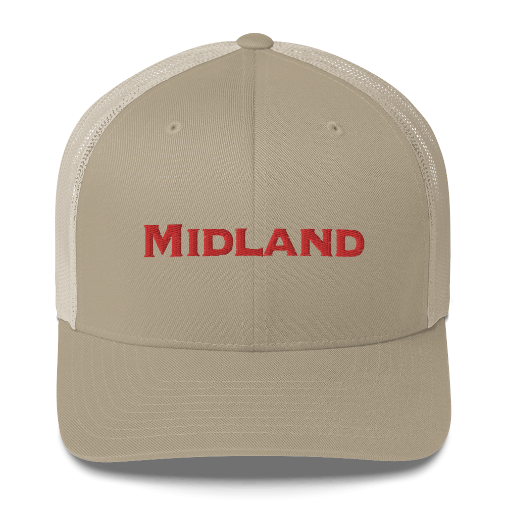 'Midland' Trucker Hat | White/Red Embroidery