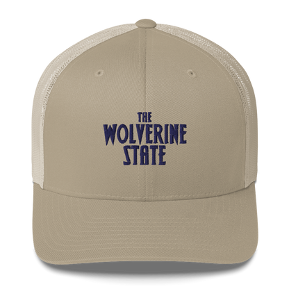 Michigan 'The Wolverine State' Trucker Hat (Vicious Mustelid Font)