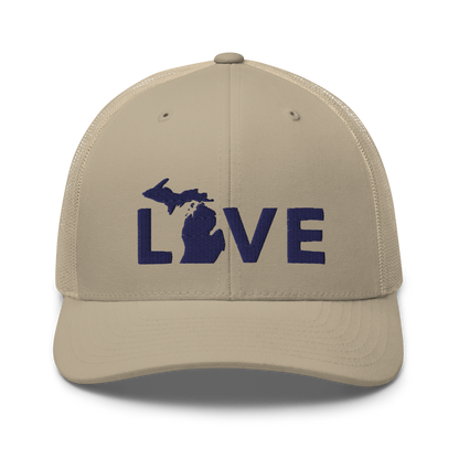 Michigan 'Love' Trucker Hat (Geometric Sans Font)