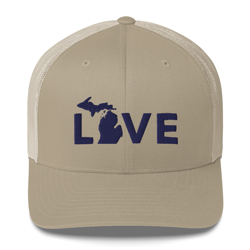 Michigan 'Love' Trucker Hat (Geometric Sans Font)