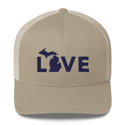 Michigan 'Love' Trucker Hat (Geometric Sans Font)