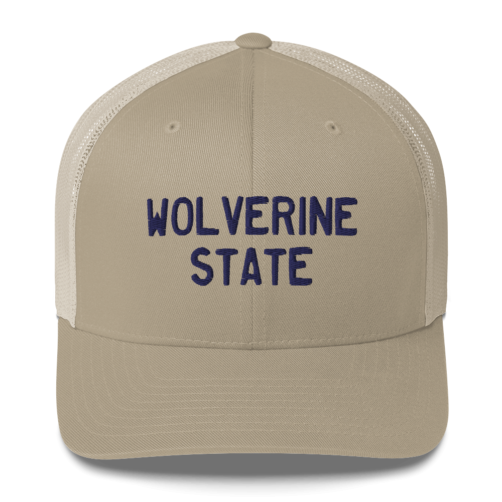 Michigan 'Wolverine State' Trucker Hat (Licence Plate Font)