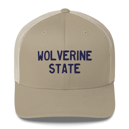 Michigan 'Wolverine State' Trucker Hat (Licence Plate Font)