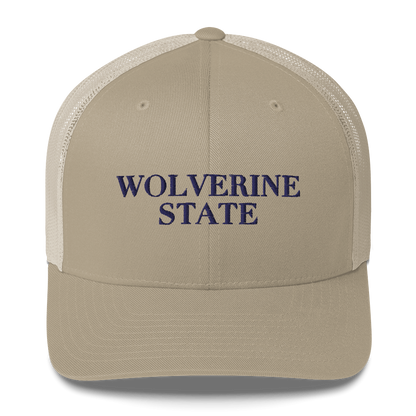 Michigan 'Wolverine State' Trucker Hat (Didone Font)