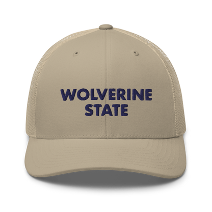 Michigan 'Wolverine State' Trucker Hat (Geometric Sans Font)