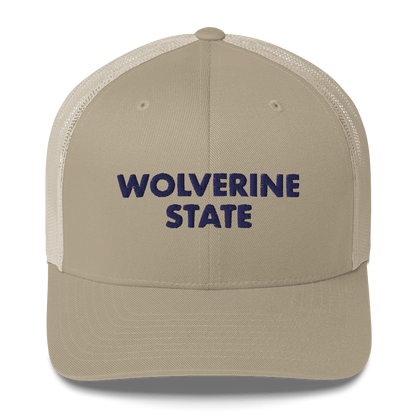 Michigan 'Wolverine State' Trucker Hat (Geometric Sans Font)