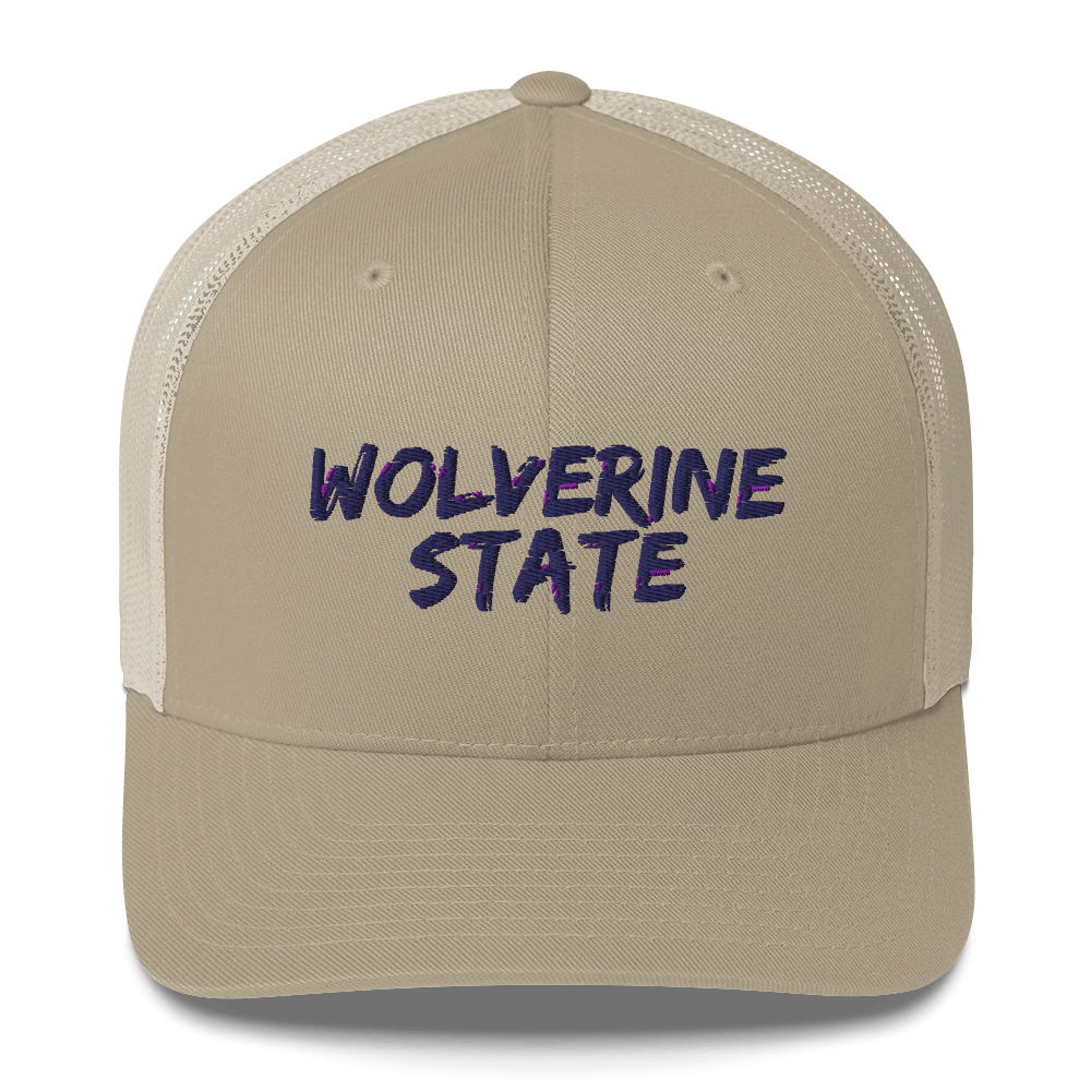 Michigan 'Wolverine State' Trucker Hat (Angry Brush Font)