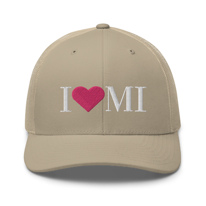 Michigan 'I ❤️ MI' Trucker Hat (Didone Font)