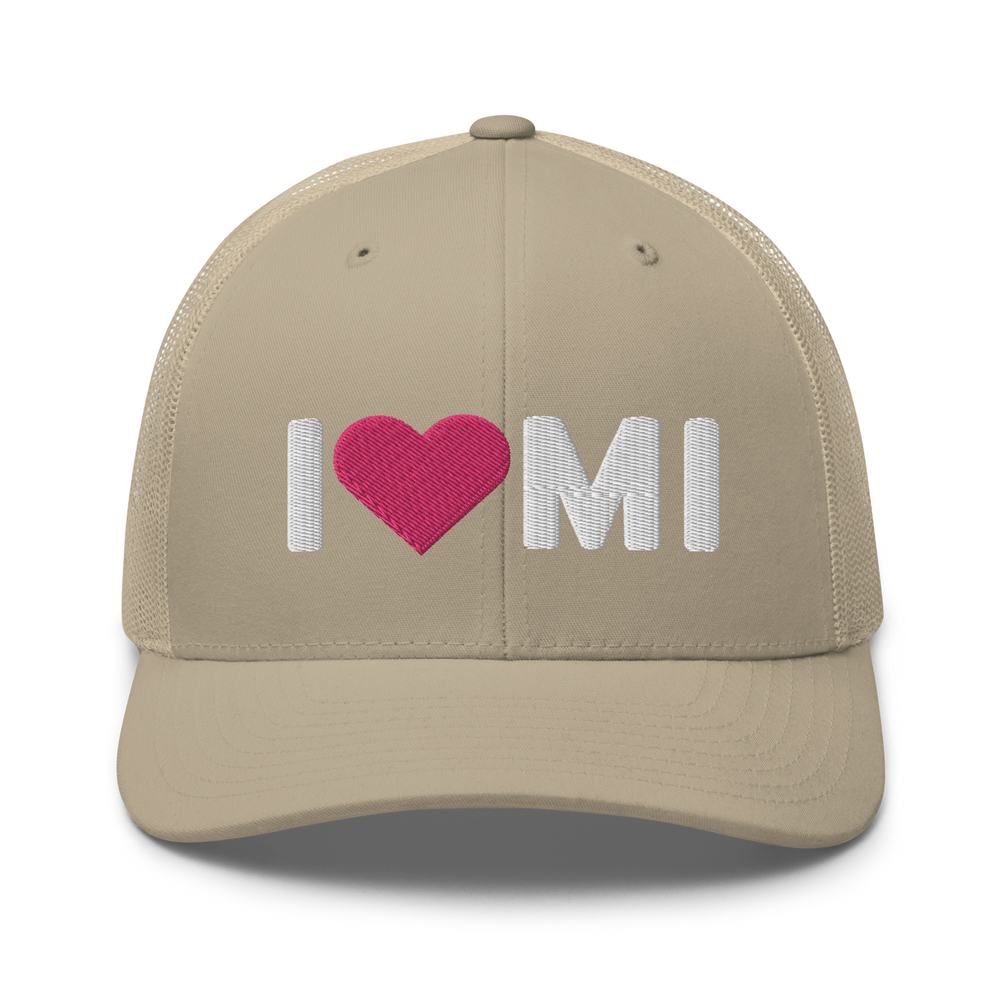 Michigan 'I ❤️ MI' Trucker Hat (Rounded Swiss Font)