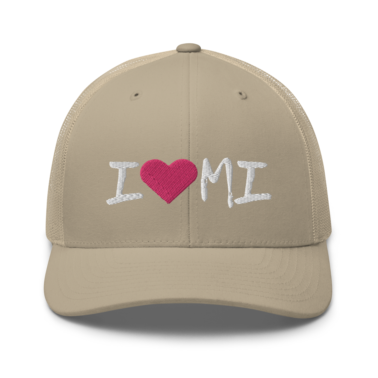 Michigan 'I ❤️ MI' Trucker Hat (Brush Font)