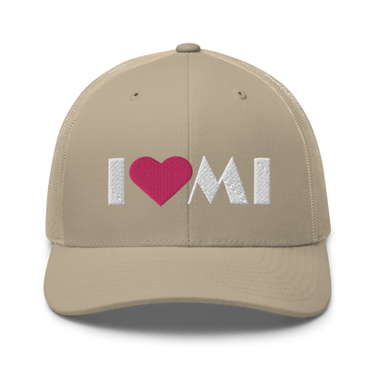 Michigan 'I ❤️ MI' Trucker Hat (Art Deco Font)