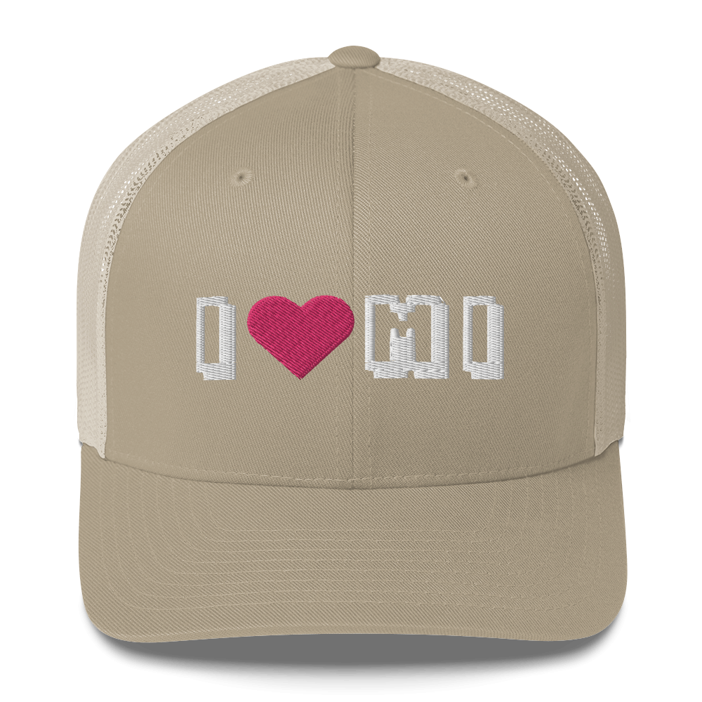 Michigan 'I ❤️ MI' Trucker Hat (Arcade Font)