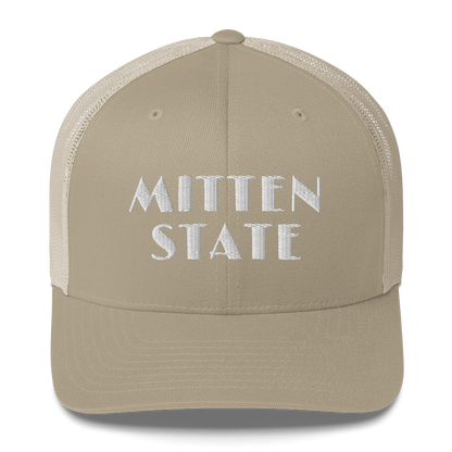 Michigan 'Mitten State' Trucker Hat (Art Deco Font)