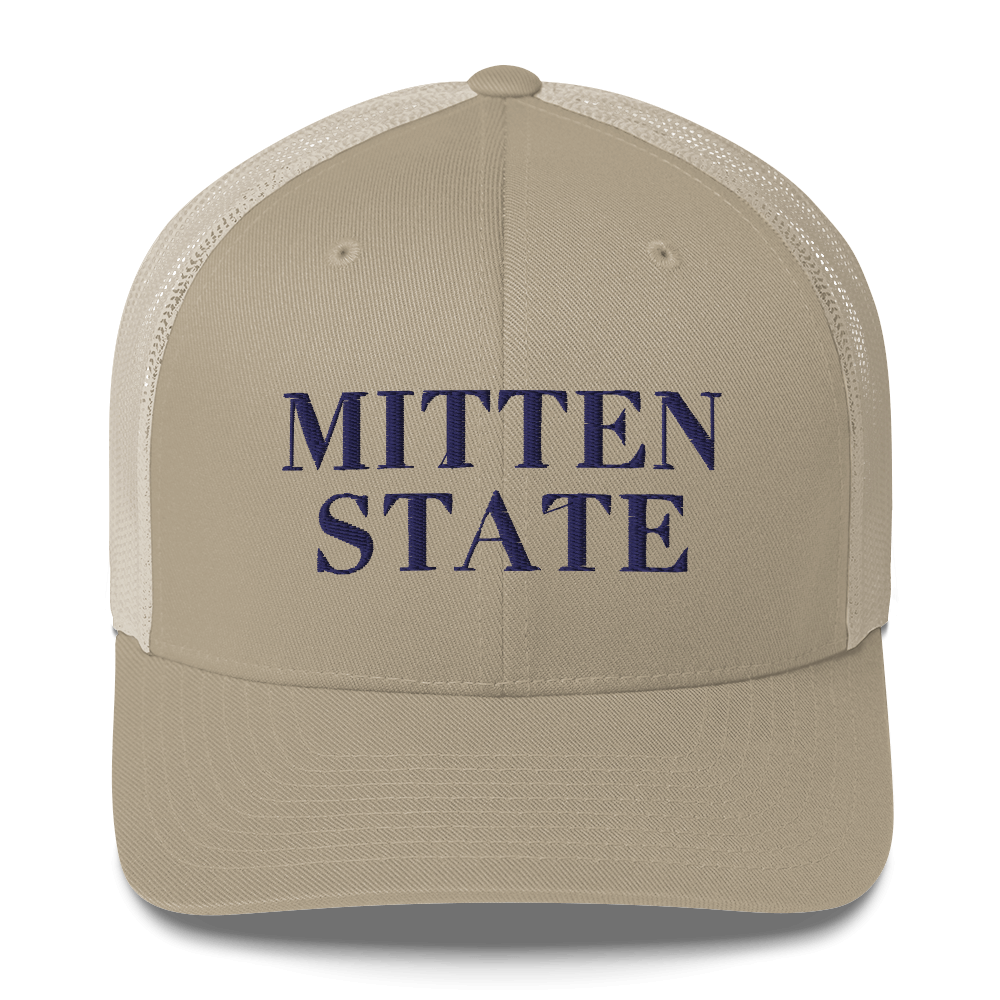 Michigan 'Mitten State' Trucker Hat (Didone Font)