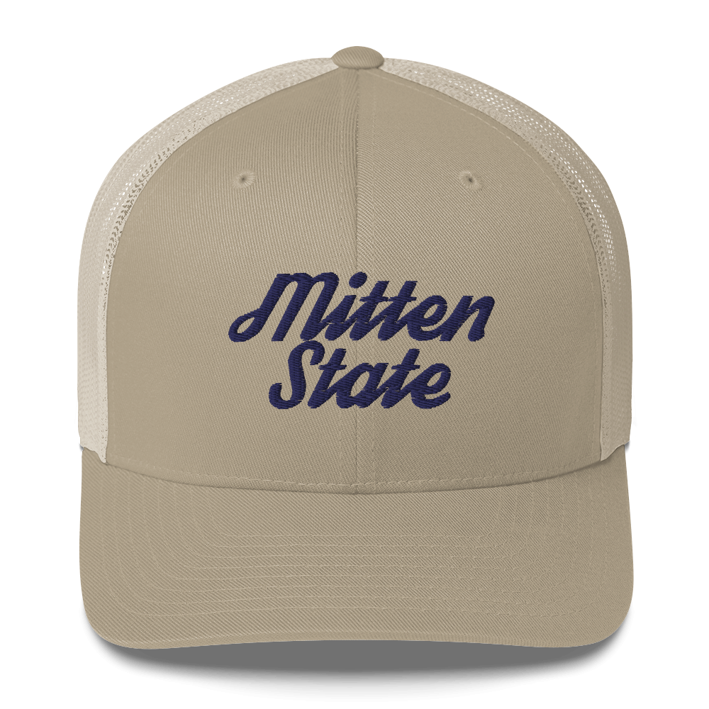 Michigan 'Mitten State' Trucker Hat (Script Font)