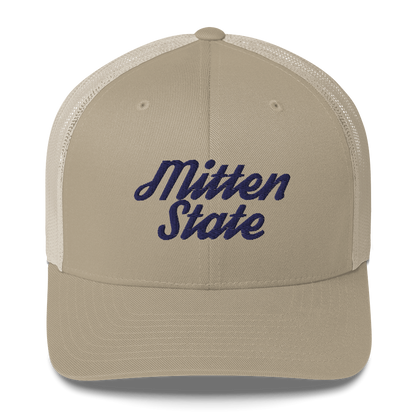 Michigan 'Mitten State' Trucker Hat (Script Font)