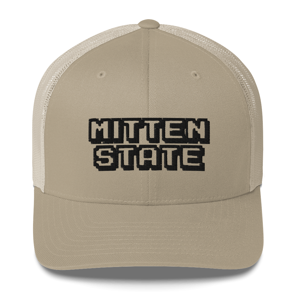 Michigan 'Mitten State' Trucker Hat (Arcade Font)